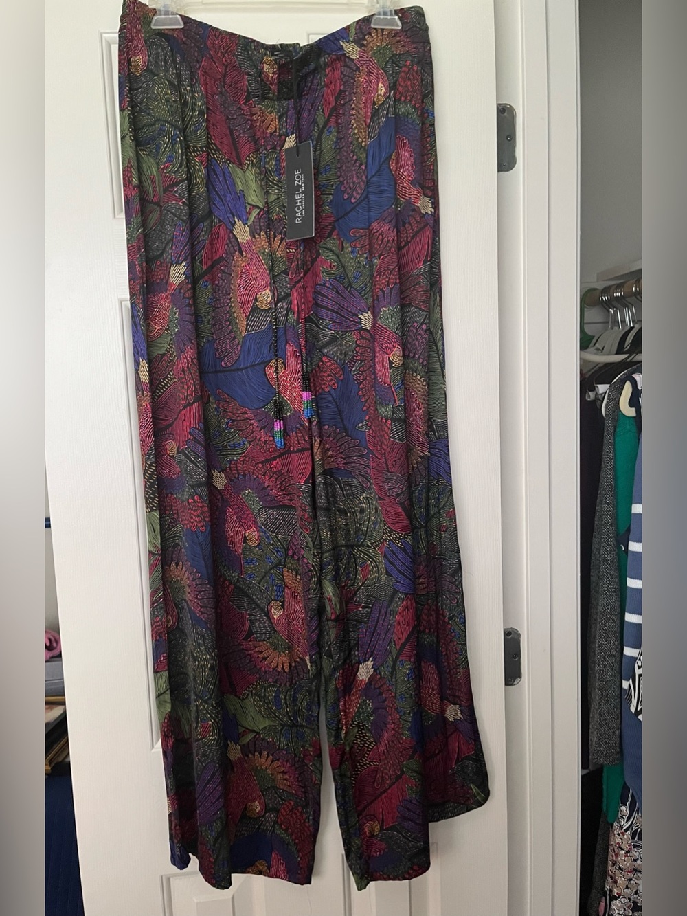 Rachel Zoe Multicolor Parrot Wide-Leg Palazzo Pants